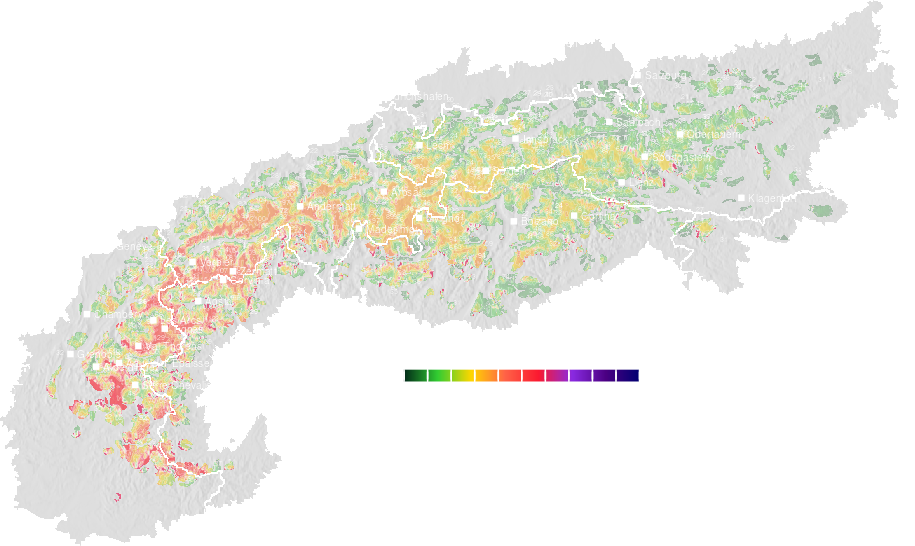 Snow depth map