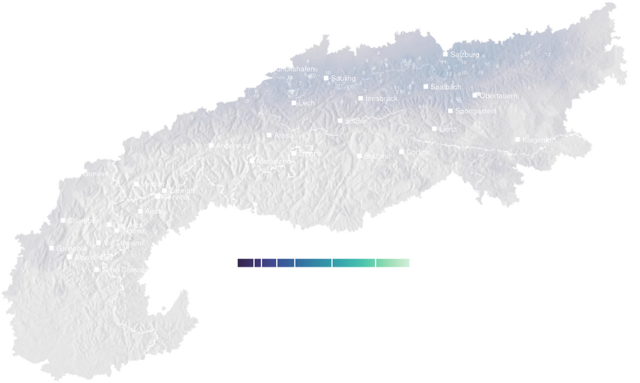 Precipitation forecast map for today