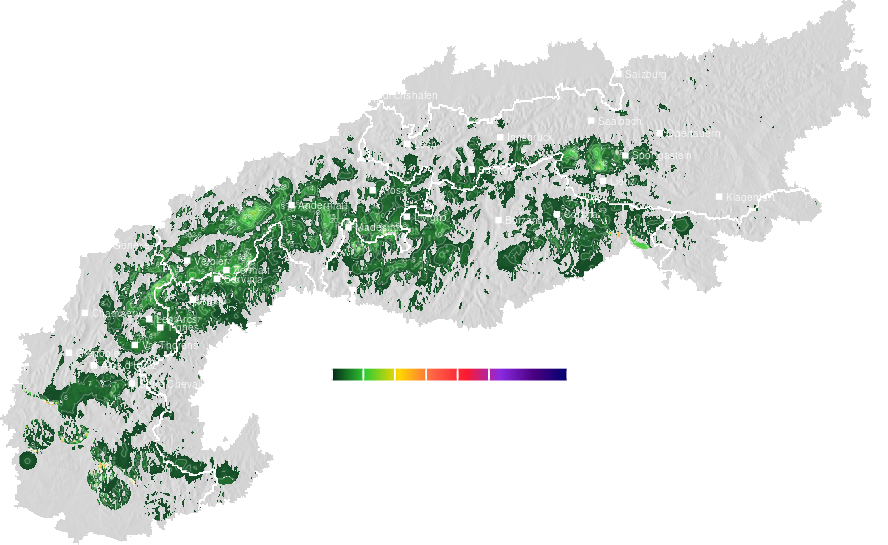 Fresh snow accumulated across the Alps during the last five days